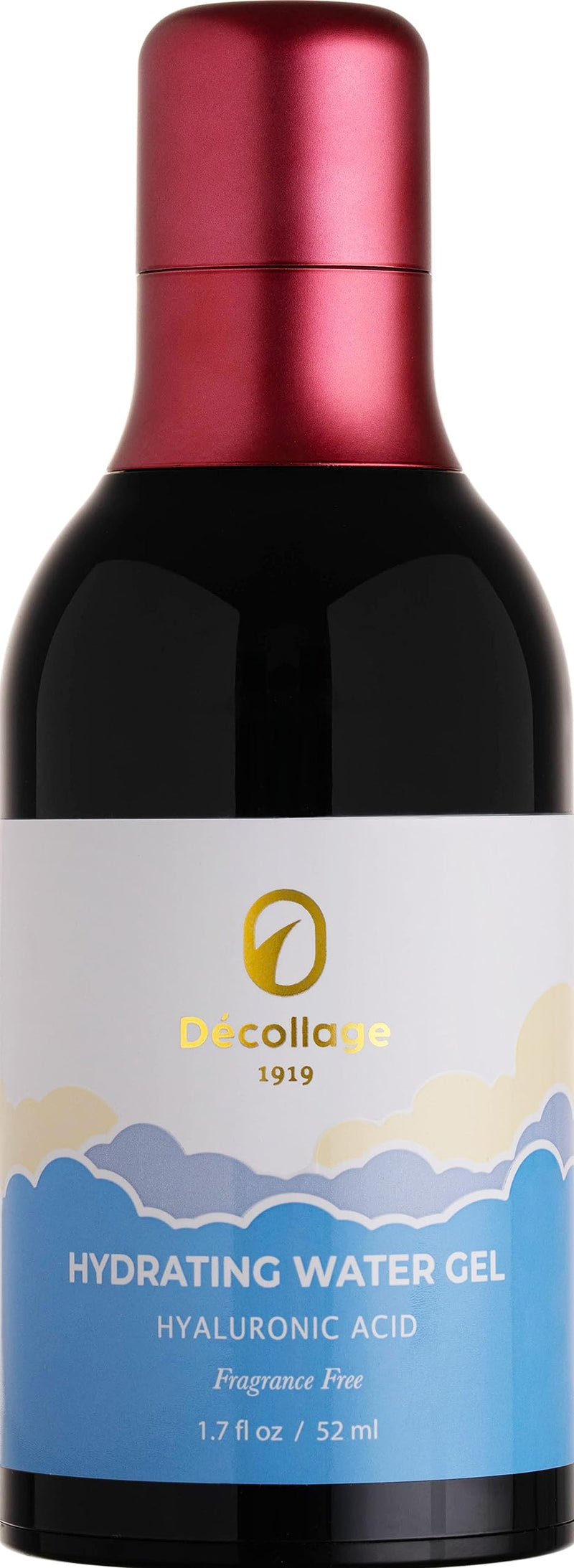 Decollage Hydrating Water Gel Travel Size Moisturizer 1.7 fl oz for Smooth and Glowing Skin with Hyaluronic Acid, Ceramide NP Fragrance Free, Oil Free, PETA Certified Vegan Skincare - BeesActive Australia