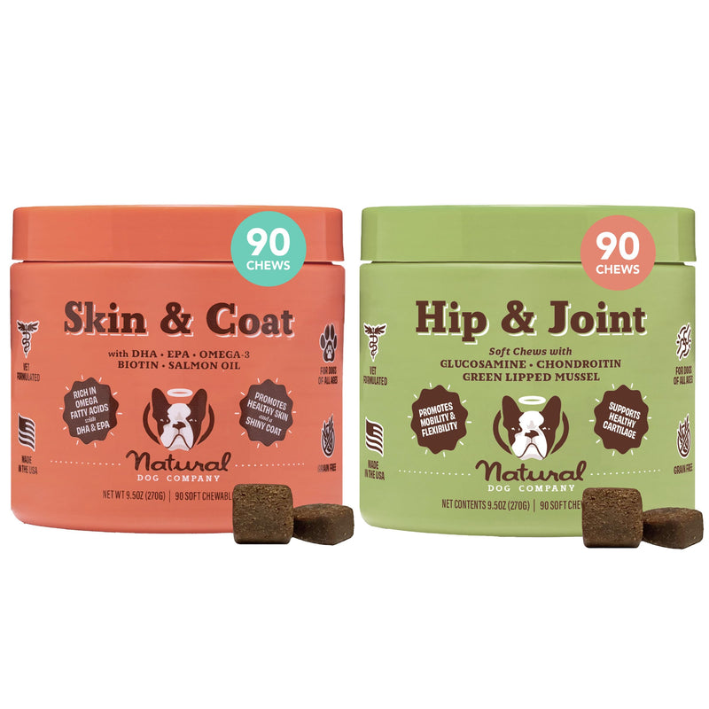 Natural Dog Company Wellness Bundle for Dogs, Skin & Coat Supplements for Dogs, Hip & Joint and Glucosamine for Dogs - PawsPlanet Australia