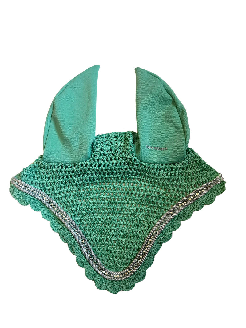 TGW RIDING Horse Ear Bonnet/Net/Hat/Horse Hood/Mask Horse Veil Horse Ear Bonnet (Full, Apple Green) Full - BeesActive Australia