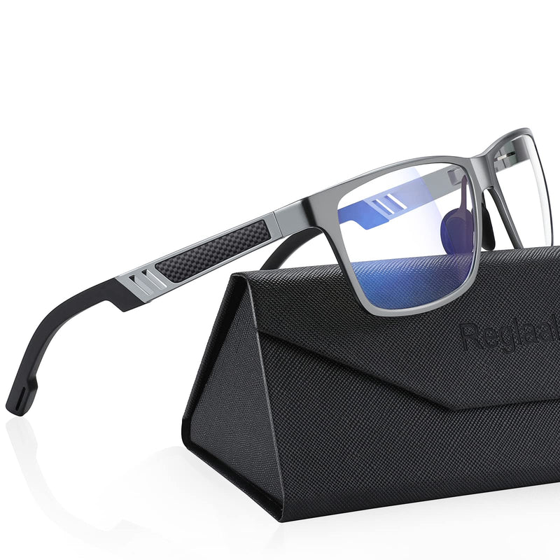 Blue-Light-Blocking-Glasses Men/Women Gaming Glasses Computer Screen Eyeglasses Metal Frame A1-metallic Gray - BeesActive Australia