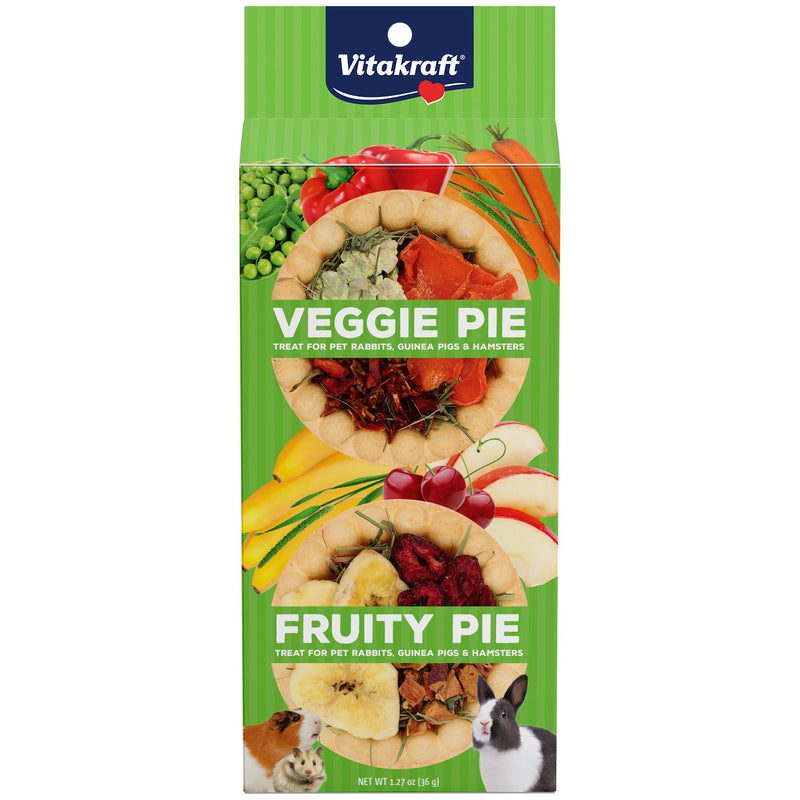 Vitakraft Veggie & Fruity Pie Treat for Pet Rabbits, Guinea Pigs, and Hamsters, 2 Pies,brown,24" x 50" - BeesActive Australia