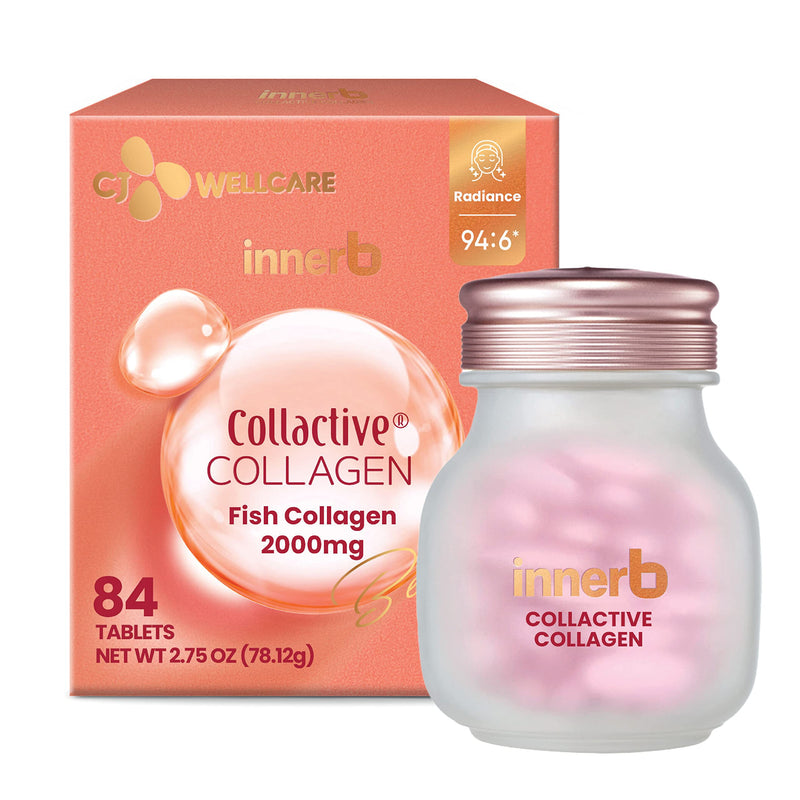 CJ Wellcare Innerb Collactive Collagen (28 Servings, 4 Weeks) - Skin Elasticity Care. Small Molecule Collagen, Elsatin, Biotin, Vitamin C - BeesActive Australia