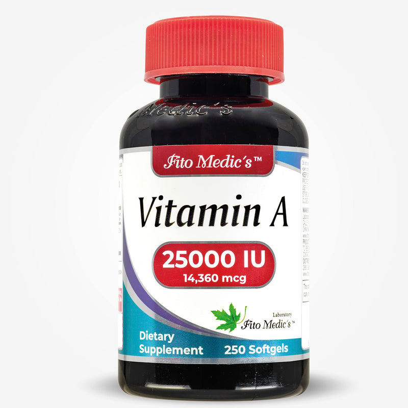 FITO MEDIC'S Lab - Vitamin a 25000 iu softgels - 250 Softgels- Ultra high Absorption, Healthy Skin & Eyes, Antioxidant Activity & Immune System Function. - BeesActive Australia
