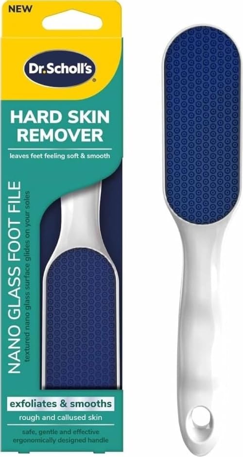 Dr. Scholl's Hard Skin Remover Nano Glass Foot File - Dead Skin & Foot Callus Remover, Long Lasting Buffer, Soft Smooth Feet