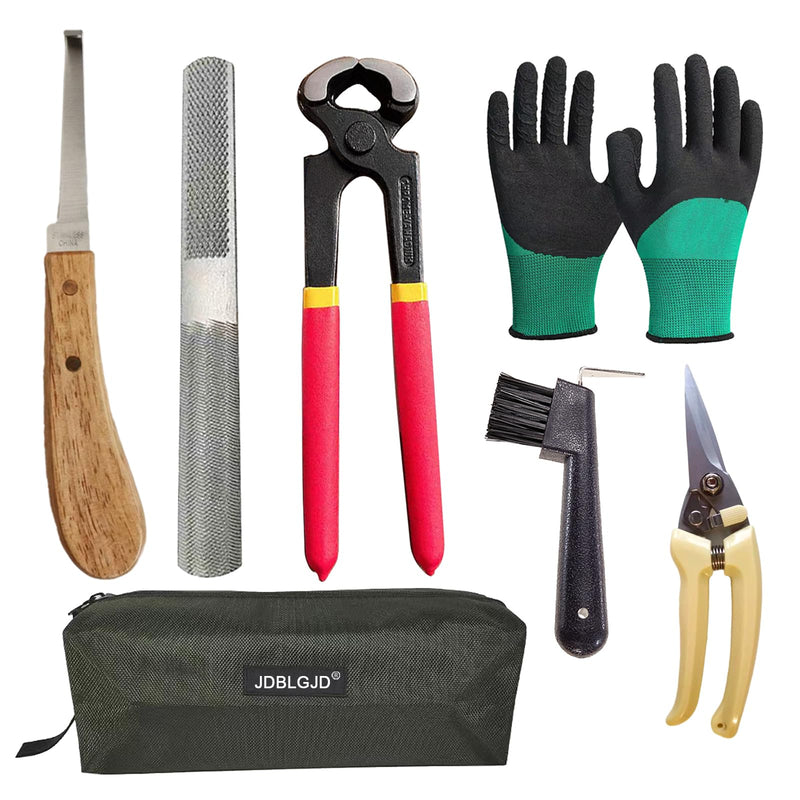 Farrier Tools,8 inch Farrier Tool Kits （7 Piece） Goat Hoof Trimmers Mini Rasp Hoof File Goat Pig Equine Metal Shears Professional Farriers Hoof Nipper Cutter Handle Knife Goat Supplies - BeesActive Australia