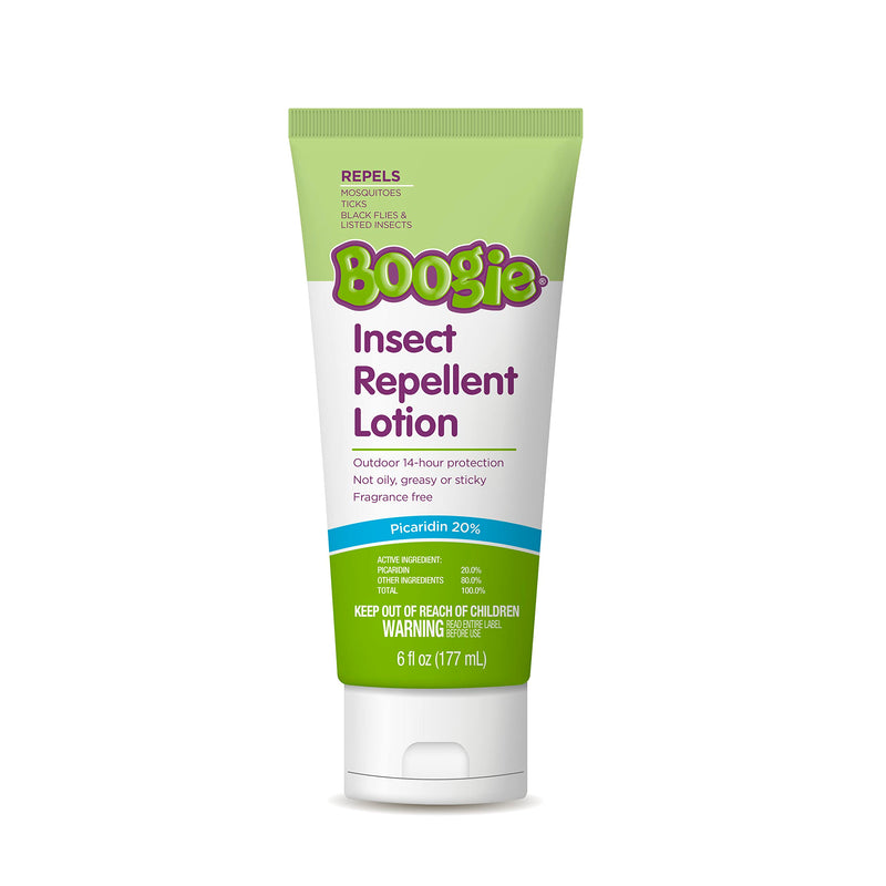 Boogie Insect Repellent Lotion, Keep Mosquitoes, Ticks and Flies Off, DEET Alternative Repellent, Up to 14-Hour Protection, Fragrance-Free, Odorless Lotion, 6 Ounce 6 Fl Oz (Pack of 1)
