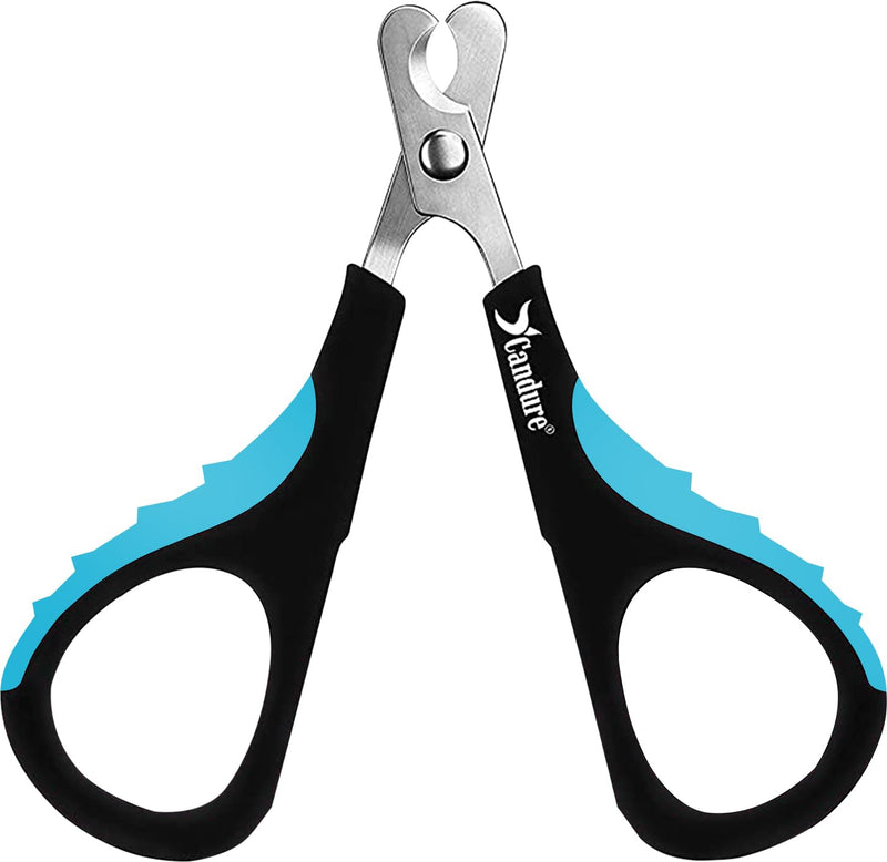 Candure Cat Nail Clipper Stainless Steel Cat Claw Trimmers for Rabbits, Guinea Pigs, Birds, Puppies, Kittens and Small Animals Pet Nail Clipper for Professional and Home Use (Blue) Dark Blue - BeesActive Australia