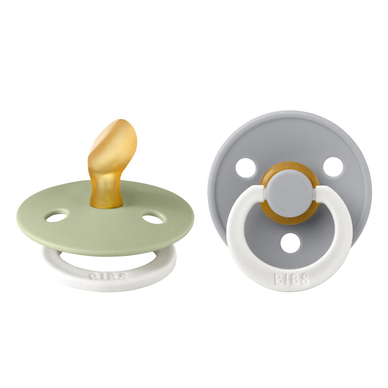 BIBS Pacifiers 0-6 Months | 2-Pack Soothers | BPA-Free Anatomical Nipple | Made in Denmark | Sage Glow/Cloud Glow Colour Pacifier - BeesActive Australia