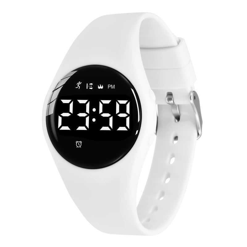 BEN NEVIS Kids Watch, Digital Watch for Boys Girls, Sport Watch with Fitness Tracker, Alarm Clock, Stopwatch, No App and Waterproof, Watch for Kids Ages 5-12 34-White-F