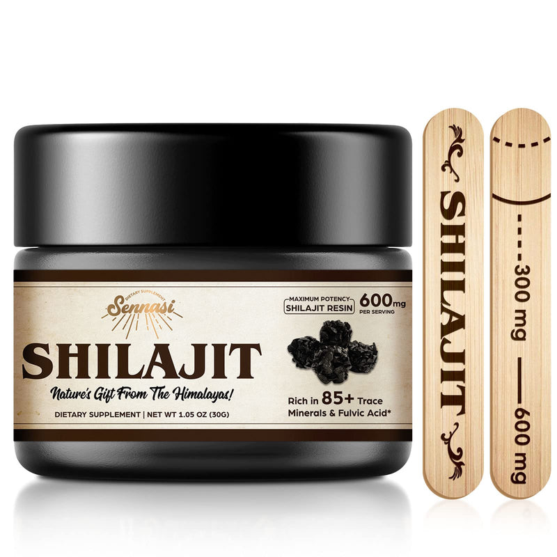 Shilajit Pure Himalayan Organic Shilajit Resin - 600mg Maximum Potency Natural Organic Shilajit Resin with 85+ Trace Minerals & Fulvic acid for Energy, Immune Support, 30 Grams (1 Pack) 50.0 Servings (Pack of 1) - BeesActive Australia