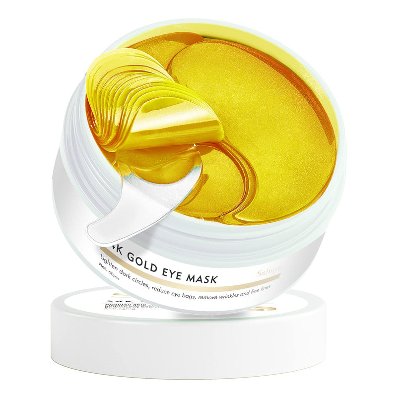 Saimyo 24K GOLD Eye Mask– 60 Pcs - Gold Under Eye Mask Retinol & Collagen - Puffy Eyes and Dark Circles Treatments – Look Younger and Reduce Wrinkles and Fine Lines Undereye, Improve and Firm eye Skin - BeesActive Australia