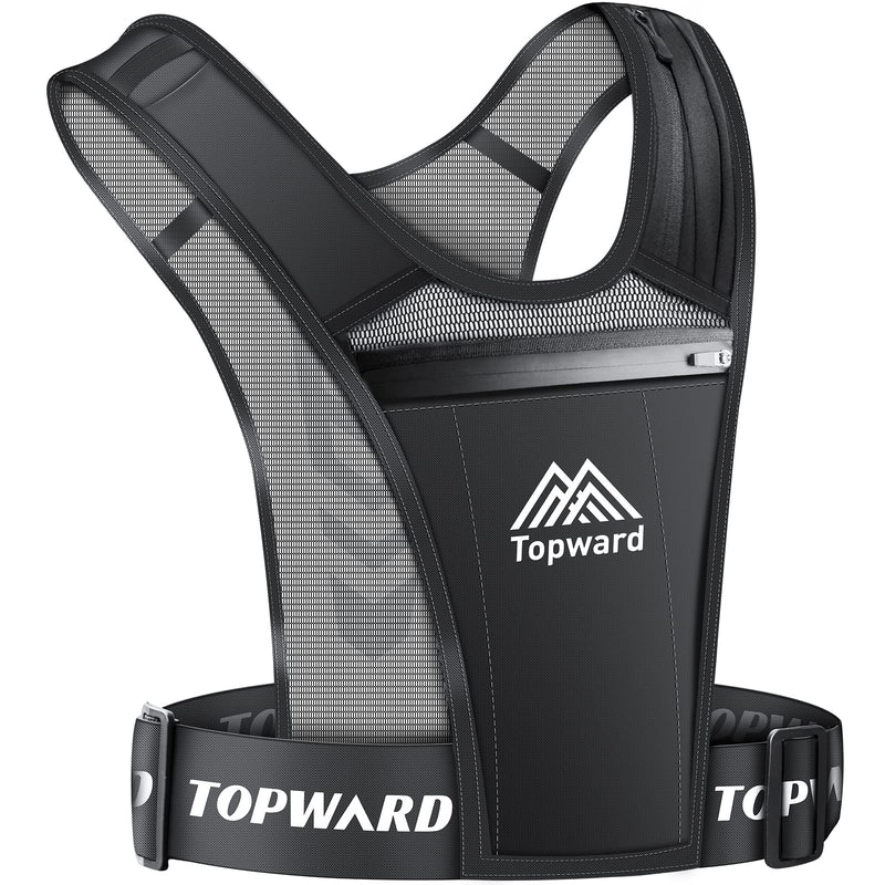Topward Running Vest Phone Holder for Men Women, Waterproof Cell Phone & Key Pouch, Reflective Hydration Vest Train Free Workout Gear - Lightweight, Breathable Mesh Pockets - Adjustable Waistband - BeesActive Australia