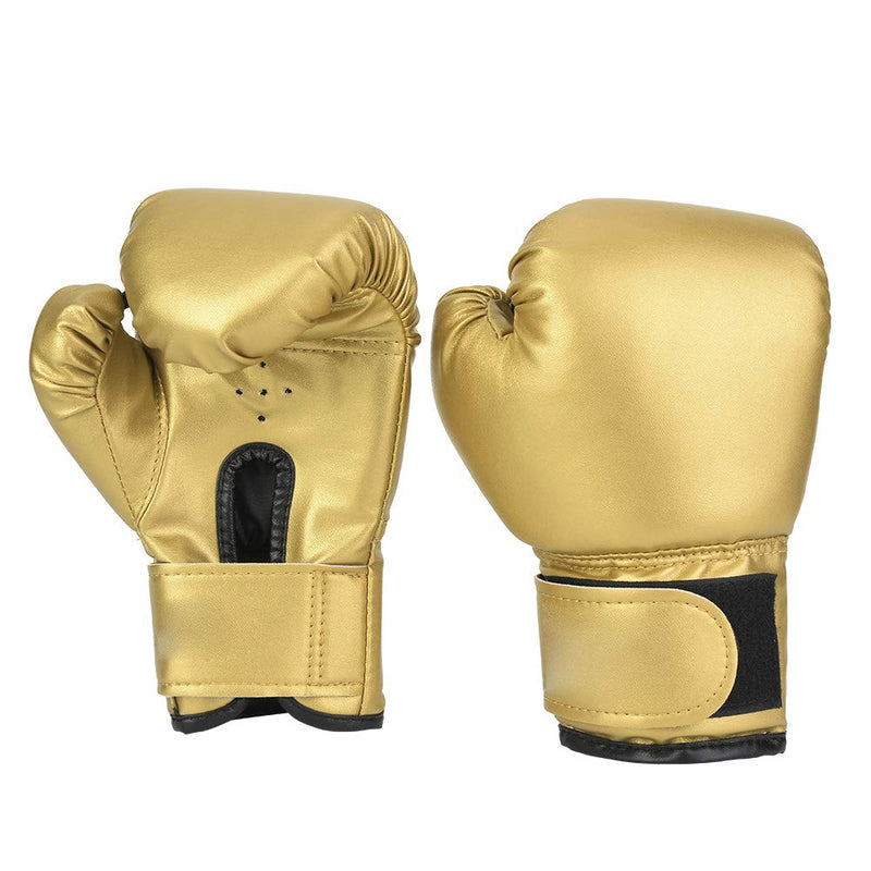 Dilwe 1 Pair Kids Boxing Gloves,PU Leather Training Boxing Gloves,Sandbag Punching Sparring Training Mitts Gold