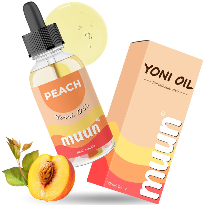 Muun Yoni Oil - Vaginal dryness Odor Eliminator and Soothes - Moisturizer Wetness Hygiene Intimate Deodorant for Women Herbal Blend Feminine Oil (Peach) Peach - BeesActive Australia