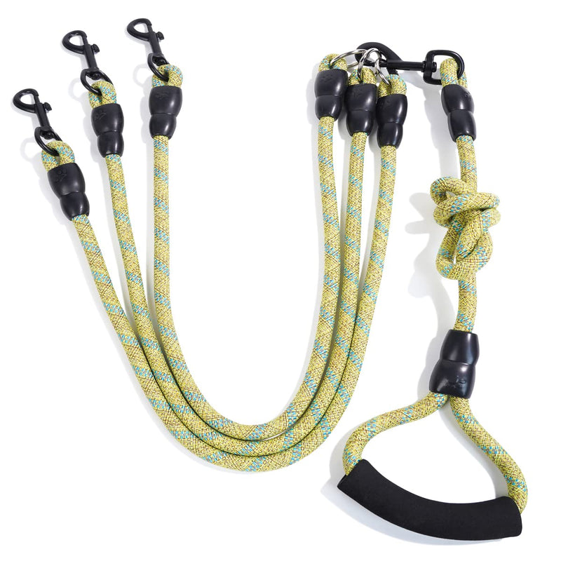 3 in 1 Durable Nylon Dog Leash with Padded Handle, 360° Swivel No Tangle Climbing Rope Removable Pet Traction Rope, Lead for Medium Large Dogs Green Blue - BeesActive Australia