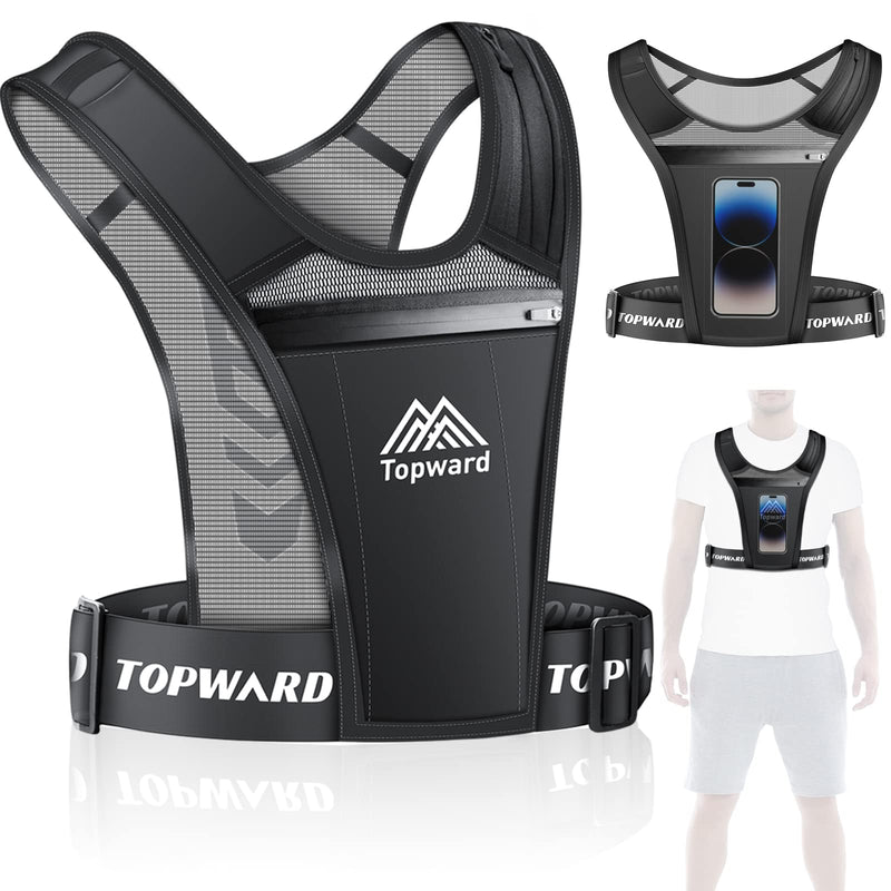 Topward Running Phone Holder Vest for Men Women Jogging Walking Exercise & Gym Workout. Water Resistant Cell Phone Holder for All Smartphones. Adjustable Strap,Key Pocket, Hydration Water Bottle Pouch - BeesActive Australia