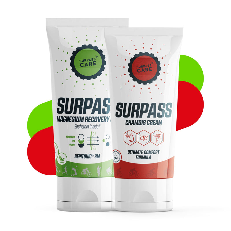 Surpass Cycling Bundle | Natural Chamois Anti-Chafing Cream & After-Ride Magnesium Recovery Gel for Enhanced Performance and Comfort on Long Rides | Activity Comfort & Faster Recovery (5.74+6.76oz) - BeesActive Australia
