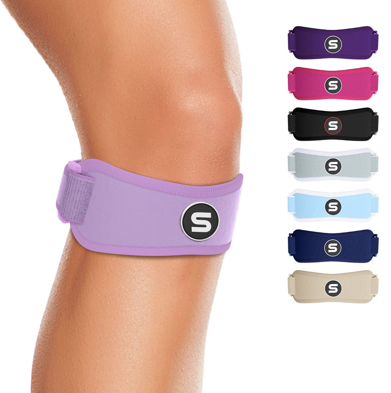 Sleeve Stars Swedish Brand Patellar Tendon Support Strap for Women & Men Effective Osgood Schlatter Knee Brace Youth & Kids Knee Brace with 3 Adjustable Length fits 12"-24" (Pair/Light Purple/Adult) Adults Light Purple 2 - BeesActive Australia