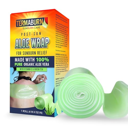 TermaBurn Wearable Aloe Wrap for Sunburn Relief: Hospital-Inspired Hydrogel After-Sun Treatment | Second-Skin Care that Cools, Soothes & Hydrates Dry, Peeling, Irritated Skin