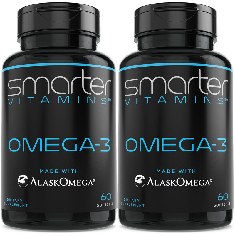 2 Pack Omega-3 Fish Oil, 800mg EPA & 600mg DHA, Burpless, 120 Softgels | Sustainably sourced AlaskOmega from wild-caught Alaskan fish; berry-flavored, non-GMO softgels with no fishy aftertaste 2