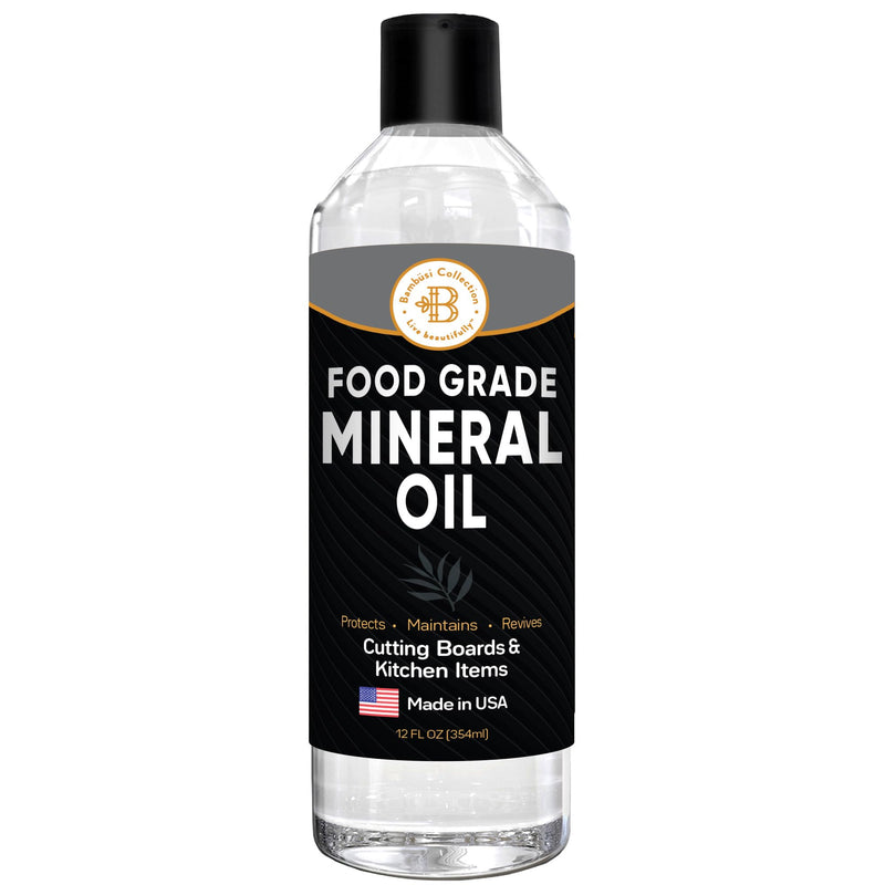 Food Grade Mineral Oil - 12oz Cutting Board Oil and Butcher Block Conditioner - Protects and Restores Wood, Bamboo, and Teak Cutting Boards and Utensils by Bambüsi 12 Fl Oz - BeesActive Australia