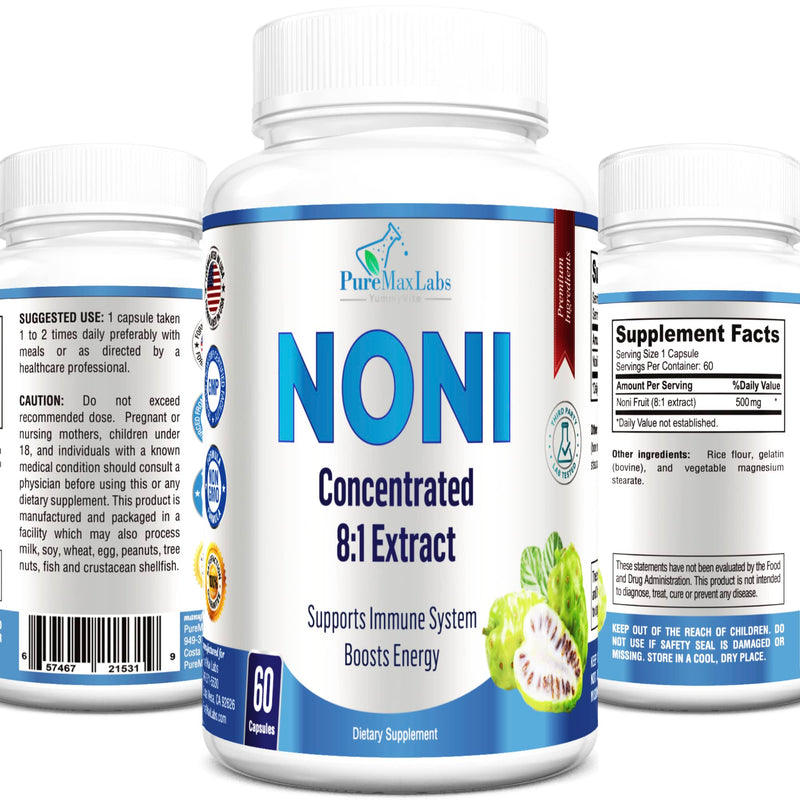 Noni Capsules - Noni Fruit Extract, (Morinda Citrifolia), Immune Support - 60 Capsules - BeesActive Australia