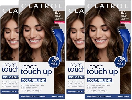 Clairol Root Touch-Up by Nice'n Easy Permanent Hair Dye, 5A Medium Ash Brown Hair Color, Pack of 4 1.1 Fl Oz (Pack of 4)