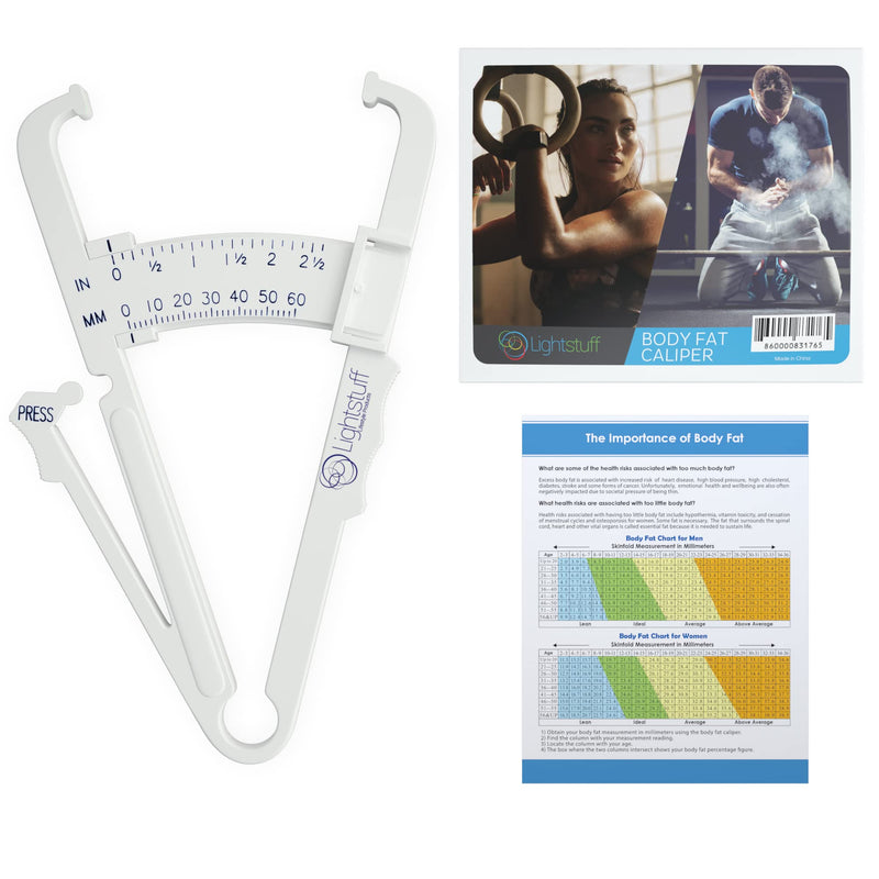 Body Fat Caliper - Skinfold Caliper - Check Your Fat Percentage at Home without Anyone's Help - Body Fat Charts and Instructions Included - BeesActive Australia