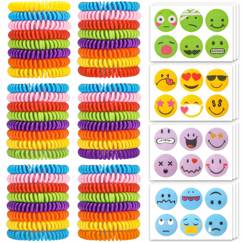 48Pack Mosquito Bracelets Bulk with 72 Pack Smile Mosquito Patches for Kids Adults, Waterproof Adjustbale Mosquito Bracelets for Outdoor and Indoor, DEET Free Citronella Mosquito Wristband - BeesActive Australia
