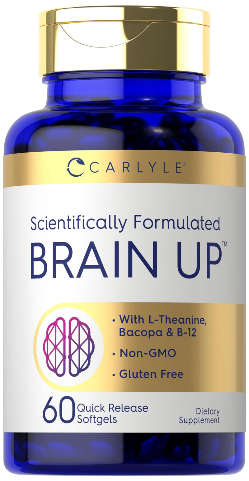 Carlyle Brain Nootropic Supplement | 60 Softgels | with Lion's Mane Mushroom, Bacopa and L-Theanine | Non-GMO, Gluten Free