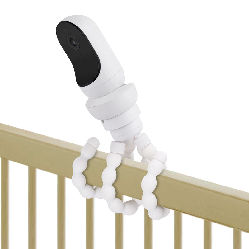 Flexible Tripod Baby Monitor Mount for Owlet Cam and Owlet Cam 2, Attach Your Baby Camera Wherever You Like without Tools or Wall Damage - White - BeesActive Australia