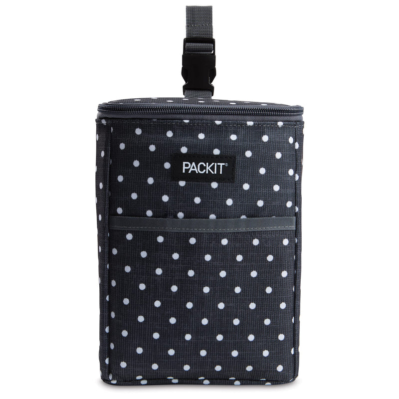 PackIt Freezable Double Bottle Bag, Built with EcoFreeze Technology, Antimicrobial lining, Collapsible, Reusable, Zip Closure, Buckle Handle, Perfect for Breastmilk and Formula On the Go Polka Dots - BeesActive Australia