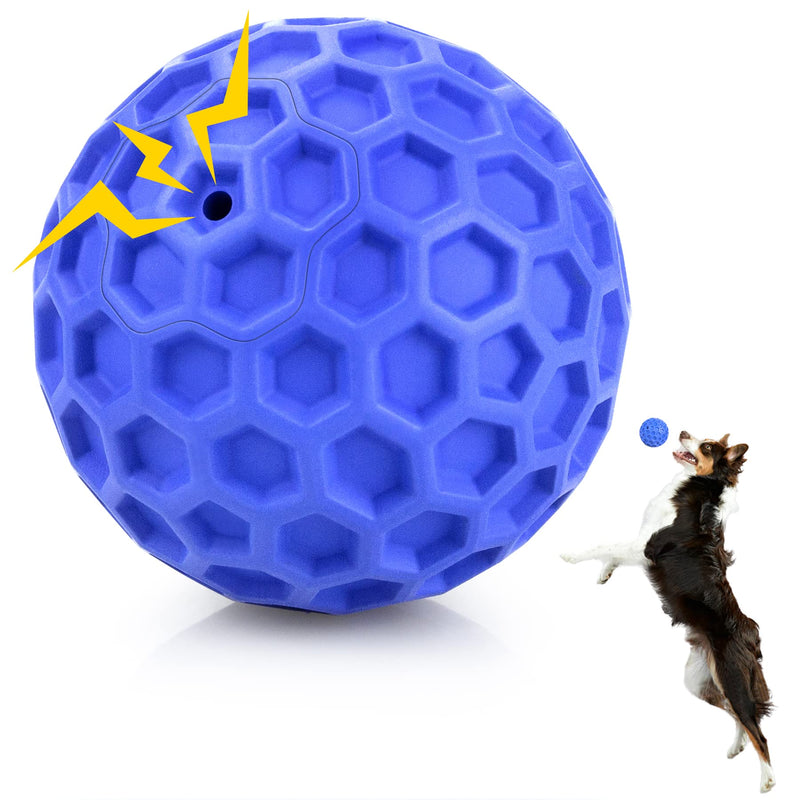 Indestructible Squeaky Dog Ball, Relieves Anxiety, Cleans Teeth, Interactive Chew Toy for Aggressive Chewers, Dog Toy for Large Breeds, Outdoor Waterproof Blue - BeesActive Australia