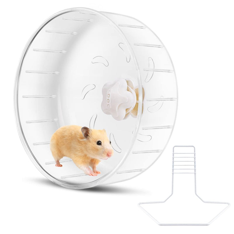 6.7inch Hamster Exercise Wheel, FHDUSRYO Transparent Hamster Running Wheel with Metal Stand, Silent Spinner Hamster Wheel, Pet Running Toy Cage Accessory for Small Animals, Mice Rat, Hedgehog - BeesActive Australia