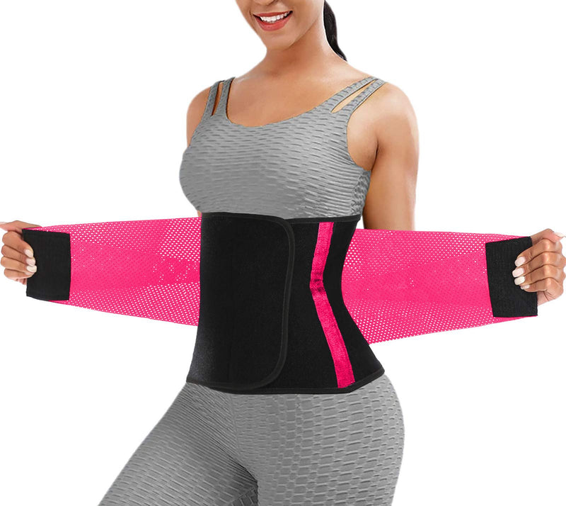 Waist Trainer Belt for Women Man - Waist Trimmer Weight Loss Ab Belt - Slimming Body Shaper Upgrade Fuchsia Medium - BeesActive Australia