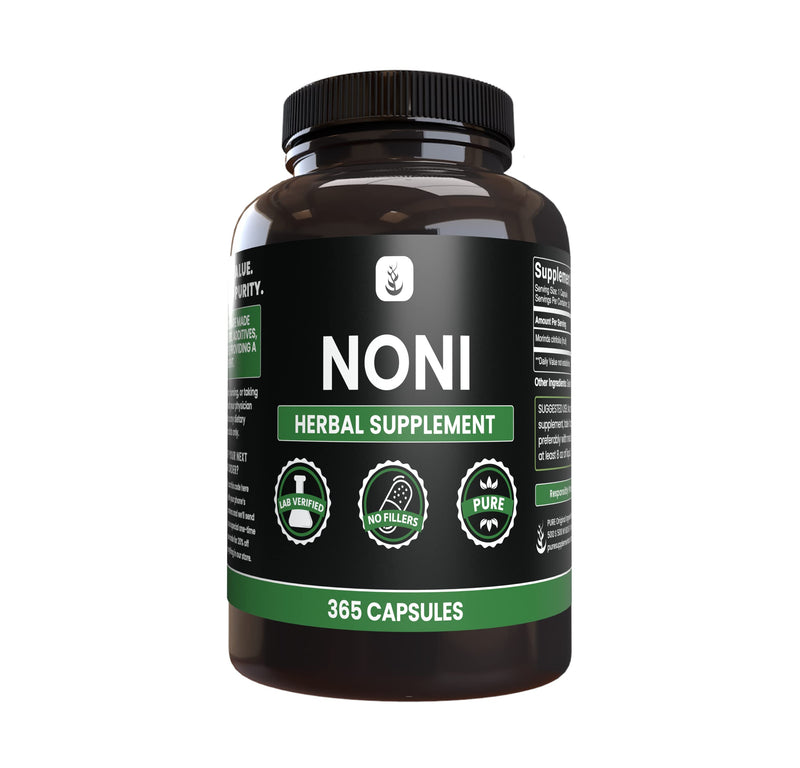 PURE ORIGINAL INGREDIENTS Noni (365 Capsules) No Magnesium Or Rice Fillers, Always Pure, Lab Verified 365 Count (Pack of 1)
