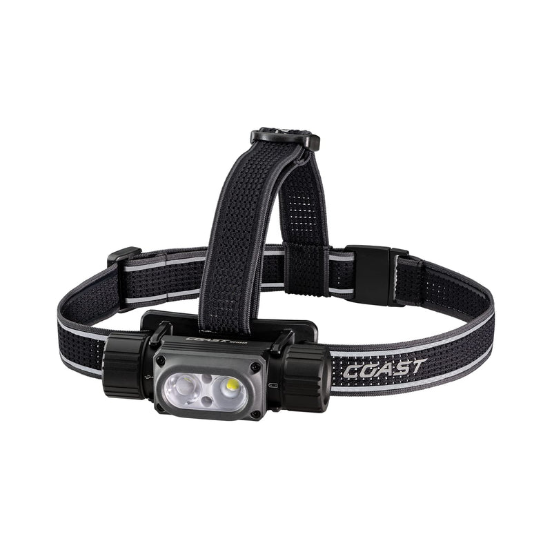 Coast WPH34R 2000 Lumen Waterproof Ultra Bright IP68 USB Rechargeable-Dual Power Headlamp, 6 Modes with Spot and Flood Beams, Black/Grey - BeesActive Australia