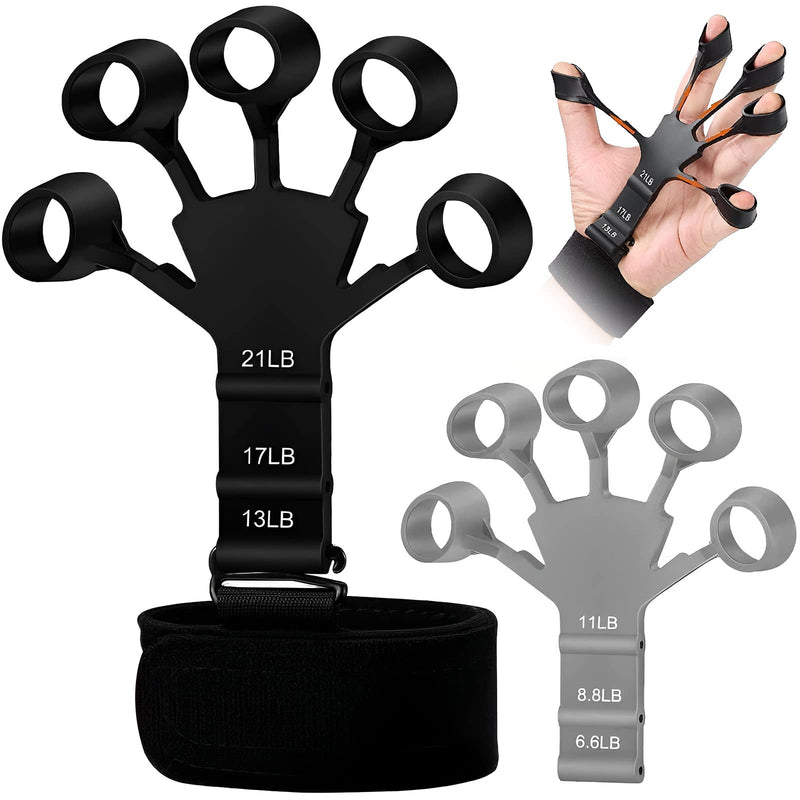 Gripster ，The Gripster Strength Trainer, Finger Strengthener，Grip Strength Trainer,Hand Grip Strengthener,Hand Exercisers for Strength,Finger Grip Strengthener,Finger Exerciser & Hand Strengthener, (black&Grey) - BeesActive Australia