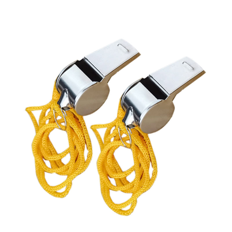 Medsuo 2pcs Stainless Steel Sports Whistles with Lanyard, Loud Crisp Sound Whistle for Sports Lifeguards Survival Emergency Training - BeesActive Australia