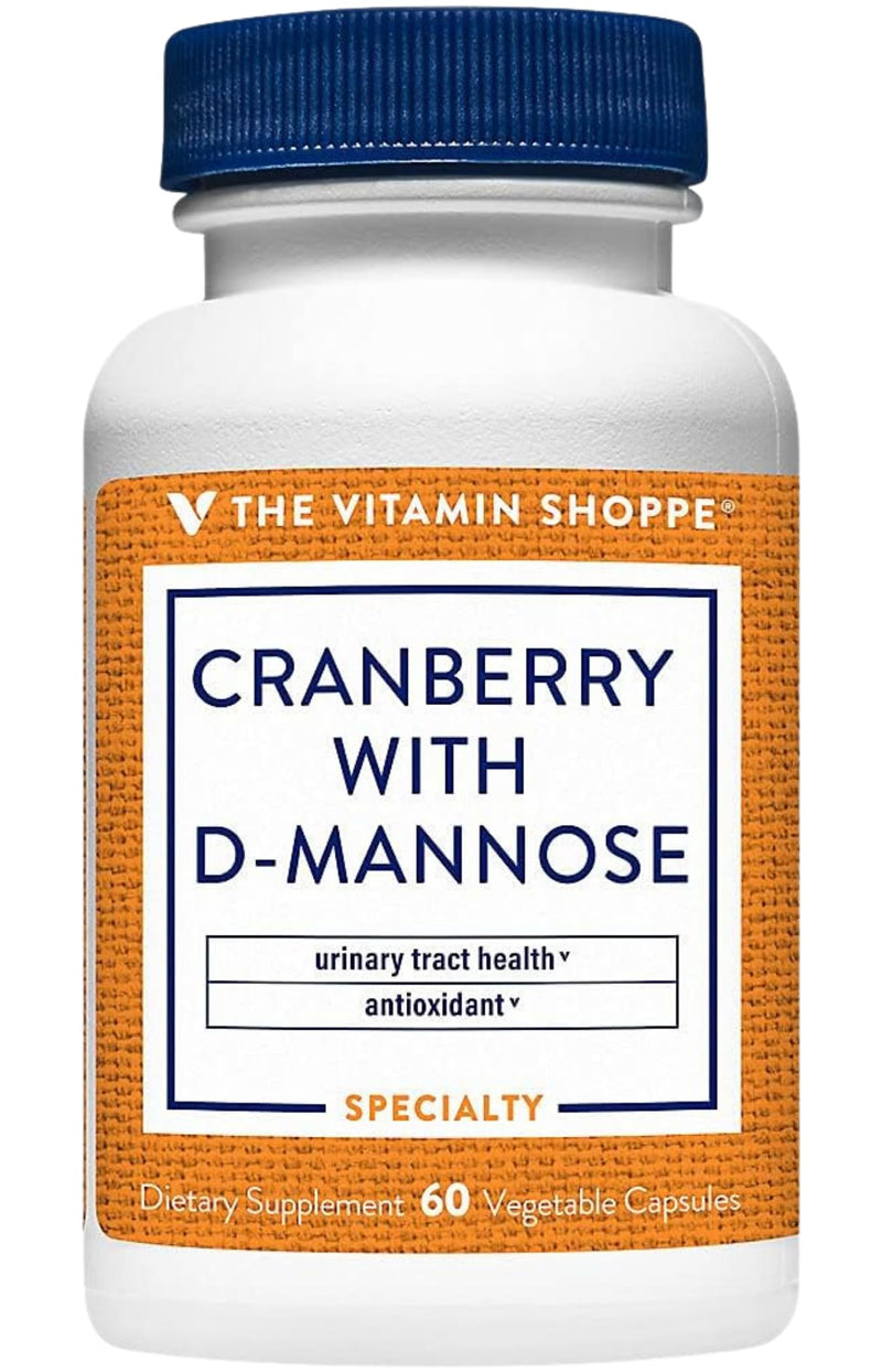The Vitamin Shoppe Cranberry with D-Mannose - Urinary Tract & Bladder | with Vitamin C CranRich | 60 Veggie Caps | Women's Health
