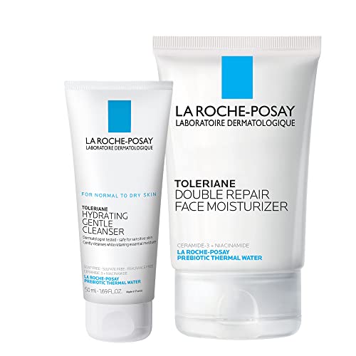 La Roche-Posay Toleriane Double Repair Gentle Skin Care Set for Dry Skin 5.07 Fl Oz (Pack of 1) 5.07 Fl Oz (with Travel Hydrating Cleanser)