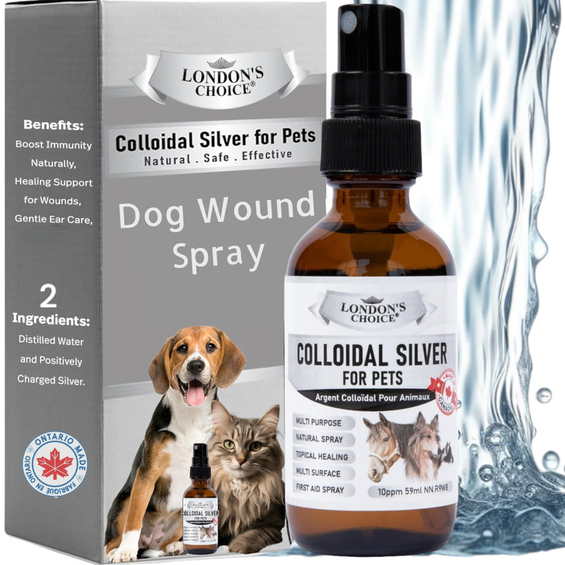 Colloidal Silver for Dogs: 2oz (59ml) Multi-Purpose Silver Spray - Optimal for Dog Wound Care, Cat Acne, and Oral Health, Essential Skin Care Spray for Pet First Aid Kits Small - BeesActive Australia