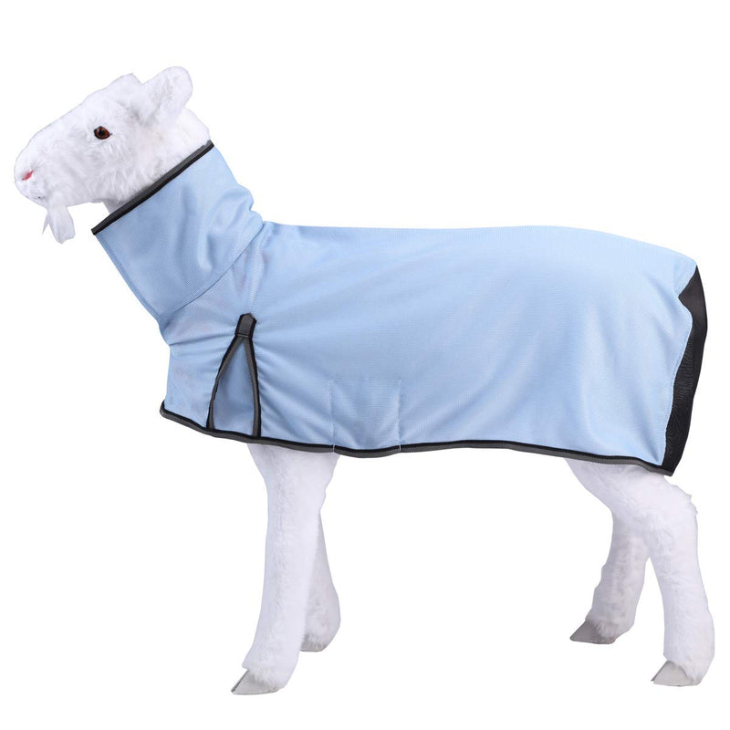 Livestock Cool Sheep Blankets for Show Lambs - Breathable Summer Lamb Blanket with Mesh Butt Blue Medium