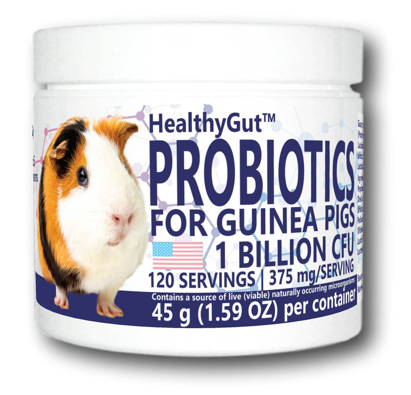 HealthyGut Probiotics for Guinea Pigs Dietary Supplement, All-Natural Digestive System Formula (120 Servings) 120 Servings - BeesActive Australia