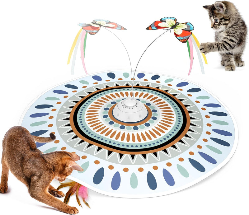 Potaroma Cat Toys Chargeable, 3in1 Hide and Seek Kitten Wand Toy, Interactive Automatic Cats Toy, Fluttering Butterfly, Moving Feather, Indoor Exercise Kicker 22.8 Inches Cover for All Breeds Minimalistic Bohemian - BeesActive Australia