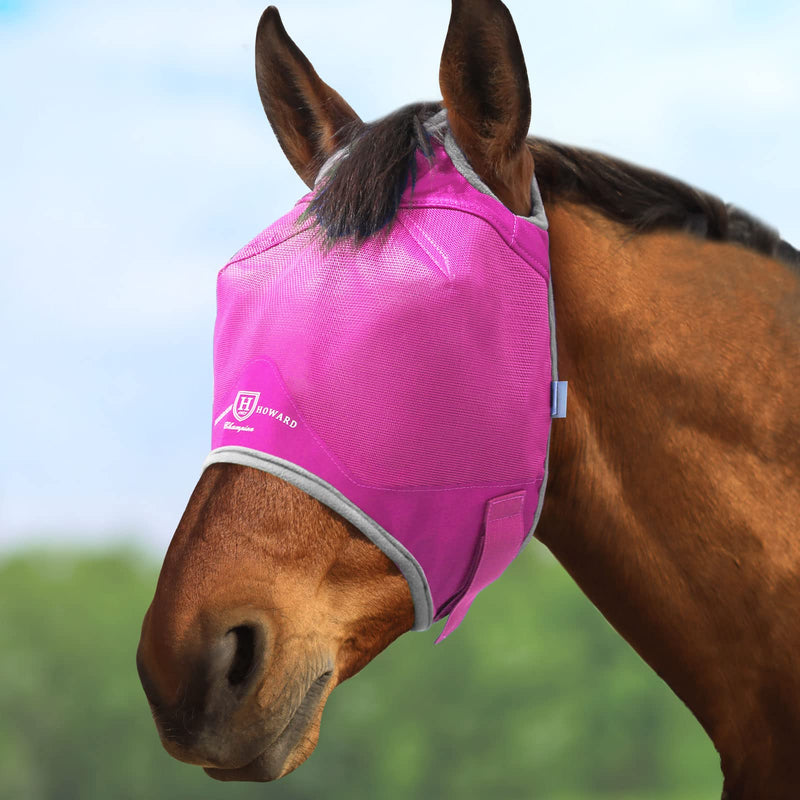 Harrison Howard Horse Fly Mask Standard Magenta Warmblood Extra Large Warmblood (X-Large) - BeesActive Australia