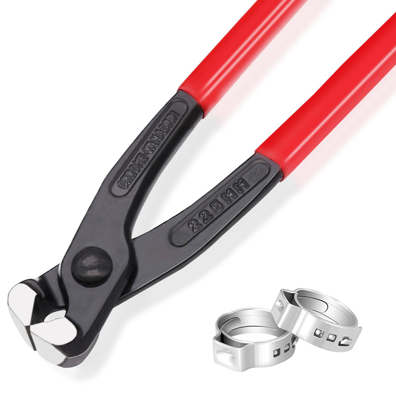 9inch Single Ear Clamp Pincer Carbon Steel Ear Clamp Pliers Tool Install Remove Clamp Crimp Pliers Nail Puller Tool for repairing pipes, fuel lines - BeesActive Australia