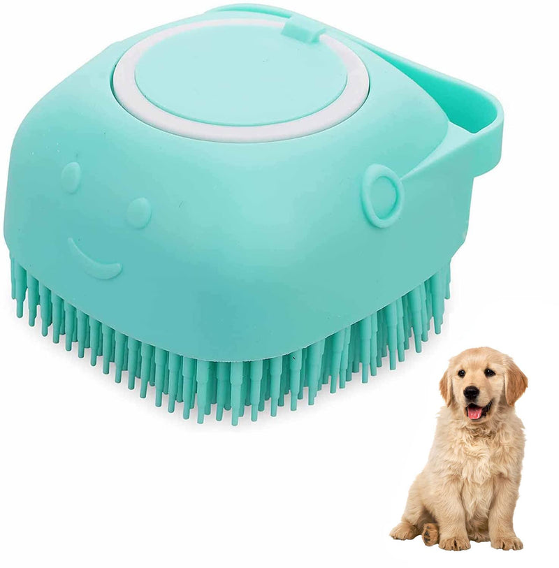 Dog Bath Brush Silicone Rubber Dog Grooming Brush Silicone Puppy Cat Grooming Cleaning for Short Long Haired Dogs and Cats Washing (Blue) Blue - BeesActive Australia