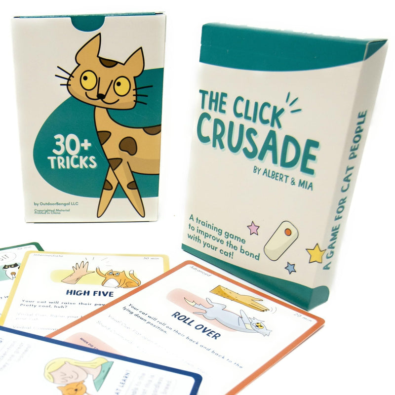 The Click Crusade (Cat Training Card Game Guide to Clicker Training for Cats for Teaching Tricks, Improving Communication and Bonding with your Kitten (Clicker not included) Main Deck - BeesActive Australia