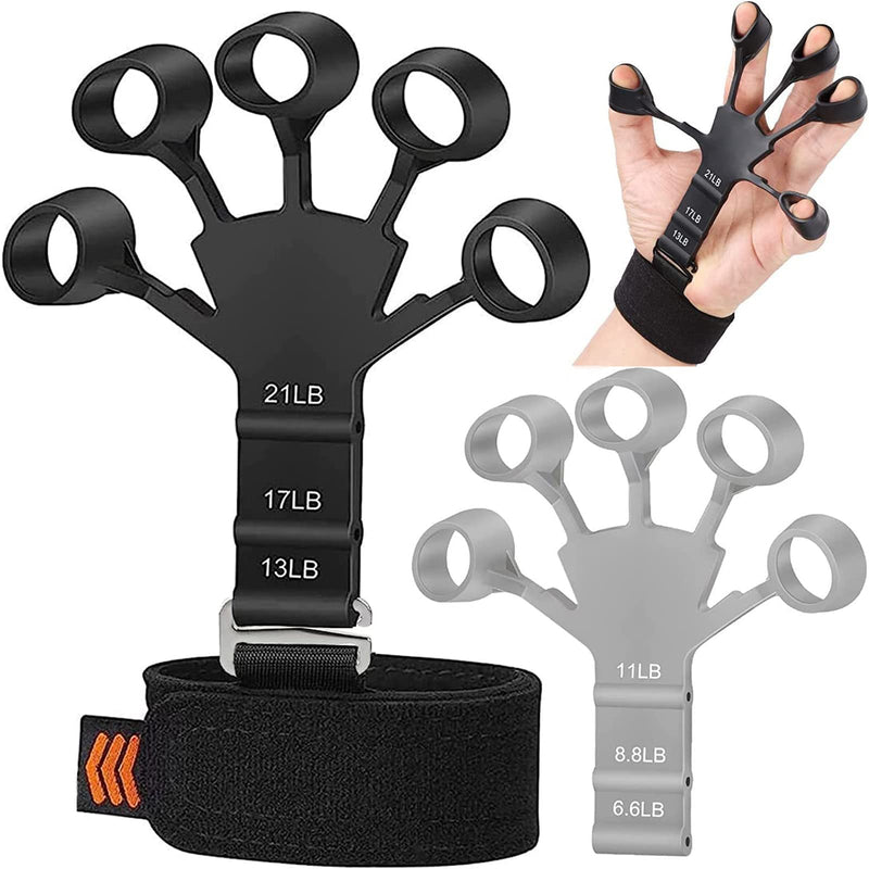 Exclusive Metal-Hook Grip Strength Trainer - 2PCS Upgraded Hand Grip Strengthener n Hand Exerciser Forearm Strengthener, Hand Gripper, Finger Strengthener w/ 6 Resistance Levels, Gripster - BeesActive Australia